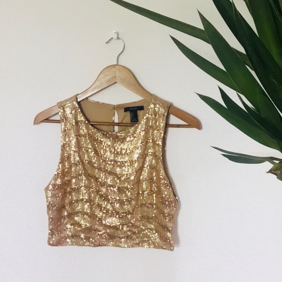 Sequin Gold crop top! - Picture 1 of 5